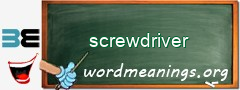 WordMeaning blackboard for screwdriver